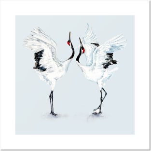 Cranes dancing Posters and Art